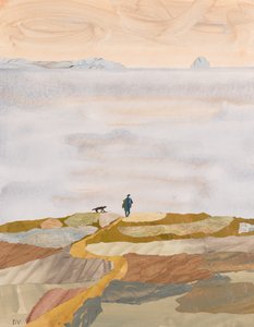 秋日晨泳（拼贴画）