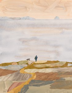 秋日晨泳（拼贴画） 作者 