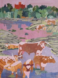 自在的长角牛（拼贴画） 作者 