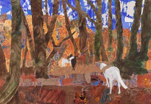 骑马休息，2020 年（拼贴画） 作者 