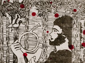 瓦格纳的《指环王》中的《齐格弗里德、木鸟与龙血》（木刻版画） 作者 