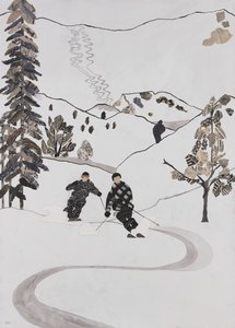 滑雪草地（拼贴画） 作者 