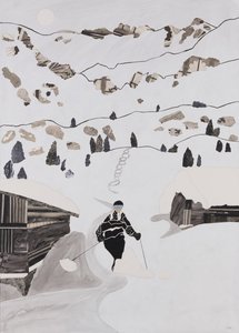 滑雪吃午餐（拼贴画） 作者 