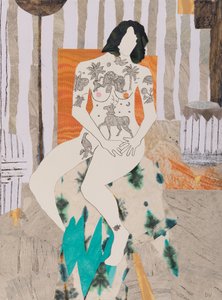 裸体纹身风靡全球（拼贴画）
