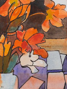 郁金香（水彩和水墨） 作者 