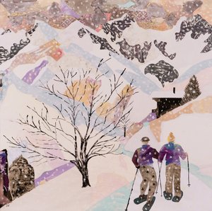 步行去午餐，2015（拼贴画）