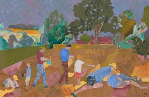 黄荆条收获（拼贴画） 作者 