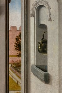 教区教堂（圣彼得教区教堂）。画作。最后的晚餐。德克-布茨。1464-1468.细节。中央面板。 作者 迪克·布特斯
