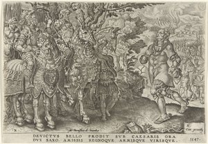 萨克森公爵在米尔贝格战场投降，1547 年 查理五世的胜利（系列标题） 迪维·卡罗利. V.小鬼。 选择。 Max. victoriae, ex multis praecipuae（系列标题）