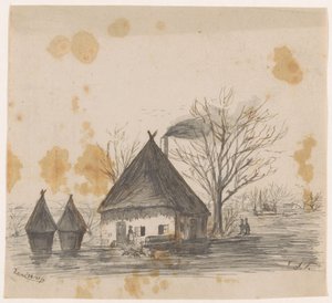 风景（物品上的标题） 作者 Dirk Arnoldus Tavenraat（艺术家签名）