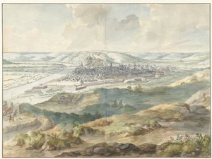 1695 年围城期间那慕尔的东面景观