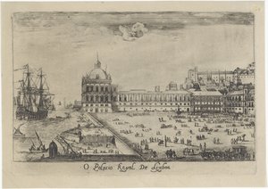 里斯本皇宫的视图 O Palacio Real de Lixboa（物体上的标题） 里斯本风光（系列标题）