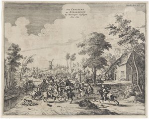 1643 年，唐-康特尔莫在博格豪特附近击败西班牙人
Don Cantelmo tot Burgerhout By Antwerpen Geslagen Anno 1643（标题见实物）