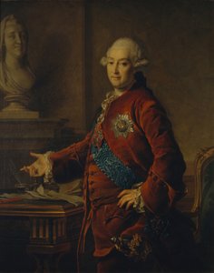 副校长亚历山大·米哈伊洛维奇·哥利森亲王的画像1723-1807，1772年