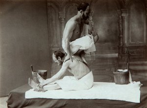 东方浴。按摩，1880年代