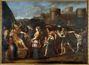 亚历山大的清白。多米尼克-赞比里（Domenico Zampieri）的画作，名为《多米尼金》（1581-1641）。 作者 多梅尼奇诺