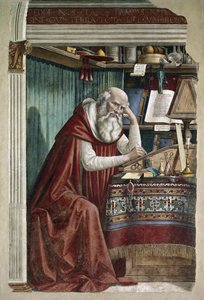 圣杰罗姆在他的书房 - 壁画 作者 多梅尼科·吉兰达约（Domenico Ghirlandaio）