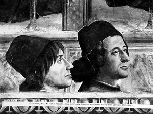 Matteo Franco和Luigi Pulci（1432-84）的肖像，来自圣弗朗西斯的生命周期，1483年（见52661）