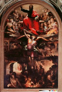 圣米迦勒追赶反叛的天使 多米尼克-贝卡福米（1486-1551）的画作 1526-1530年，大约是太阳。348x225厘米。锡耶纳，San Niccolo al Carmine教堂