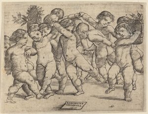 十二个孩子在跳舞 作者 多梅尼科·坎帕尼奥拉（Domenico Campagnola）