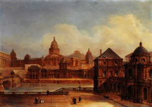 巴黎古迹综合景观，约 1836 年（布面油画纸） 作者 多梅尼科·费里（Domenico Ferri）
