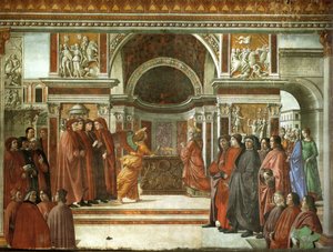 天使向撒迦利亚显现 作者 多梅尼科·吉兰达约（Domenico Ghirlandaio）