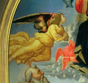 Christ in Glory with St.Benedict c.480-547，St.Romuald c.952-1027，St.Attinia，St.Grecinia and the donor，abbot Buonvicini，1492 panel panel 85137 作者 多梅尼科·吉兰达约（Domenico Ghirlandaio）
