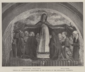 Fresco在佛罗伦萨的Ognissanti教堂发现 作者 多梅尼科·吉兰达约（Domenico Ghirlandaio）