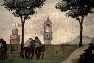 从探视中望过墙的男人 作者 多梅尼科·吉兰达约（Domenico Ghirlandaio）