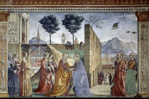 施洗者圣约翰的故事：瞻礼》。多梅尼科-吉兰达约（1449-1494 年）的壁画 作者 多梅尼科·吉兰达约（Domenico Ghirlandaio）