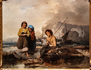 年轻渔民 作者 多梅尼科·印度诺（Domenico Induno）