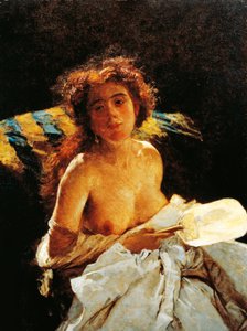 带扇子的女士