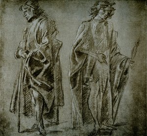 两位男性人物的帷幔研究 作者 吉兰达约的多梅尼科学校
