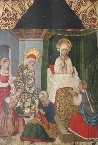 施洗者圣约翰诞生的画板，来自于Retable，15世纪。