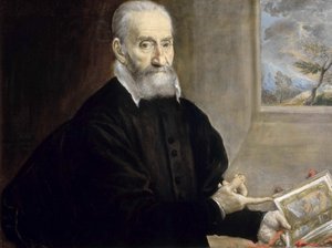 朱利奥-克洛维奥1498-1578的肖像，约1571年。 作者 多米尼科斯·塞奥托科普洛斯