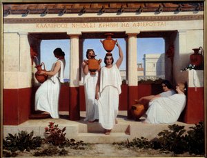 喷泉旁的希腊妇女 多米尼克·帕佩蒂 (Dominique Papety) (1815-1849) 的画作，1841 年 0,56x0,73 米