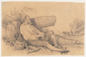 睡觉的野外工作者，1842年。