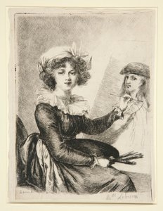 路易丝-伊丽莎白-维格-勒布伦（Louise-Elisabeth Vige-Lebrun），在乌菲兹美术馆 1790 年自画像之后创作，与之相反