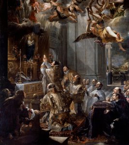 Founding Mass of the Order of the Trinity The Religious Order of the Trinity (or the Most Holy Trinity) was founded by John of Matha (1154-1213). Detail of a painting by Juan Carreno de Miranda (1614-1683) Dim. 5x3.1 m