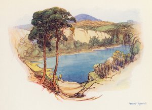 蓝池，普贝克（彩色石版画） 作者 唐纳德（后）麦克斯韦