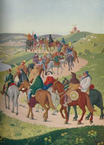 朝圣者向坎特伯雷骑行》，约1950年。 作者 唐纳德·克雷格
