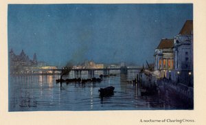 查林克罗斯夜曲》，选自《伦敦的新光》，1926年出版（彩色平印）。 作者 唐纳德·麦克斯韦