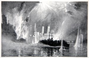 汽车在Zeebrugge开始救援Blockships的船员，图片来自Gordon S. Maxwell，1920年的“海军阵线”