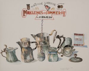 咖啡或茶，2012 年（纸上水彩画） 作者 多纳泰拉·梅洛