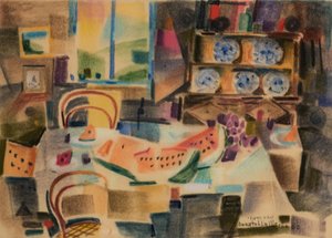 《内部》，2002 年（天鹅绒纸上的粉彩）