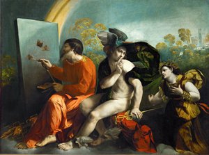 木星、水星和 "Virtus"（布面油画）