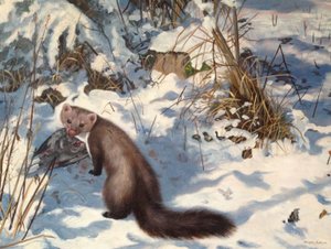 雪中的石马滕（布面油画） 作者 道格拉斯·安德森