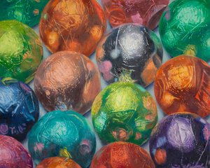 许多巧克力》，2022 年（布面油画） 作者 道格拉斯·牛顿