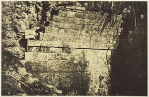 Chichen-Itza的马戏团宫殿，一个房间的内部，1859年。