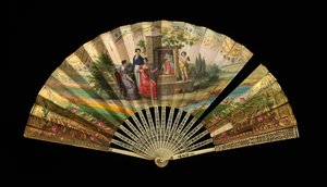 扇子，法国，1820-30。